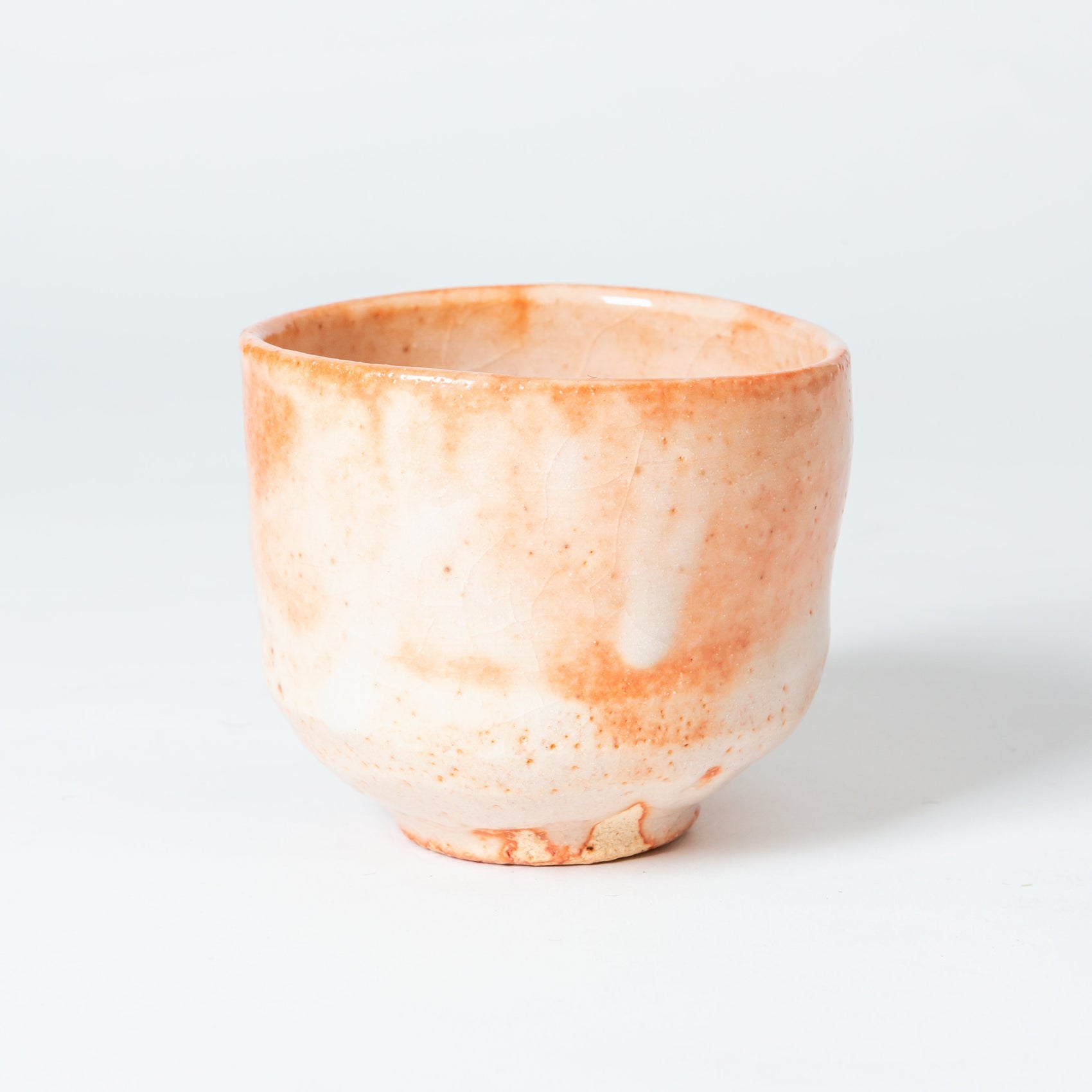 Front view of Shino CHAWAN by Masato Yoshida | Japanese Ceramics | wanova