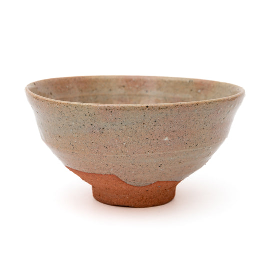 Side view of contemporary Karatsu tea bowl