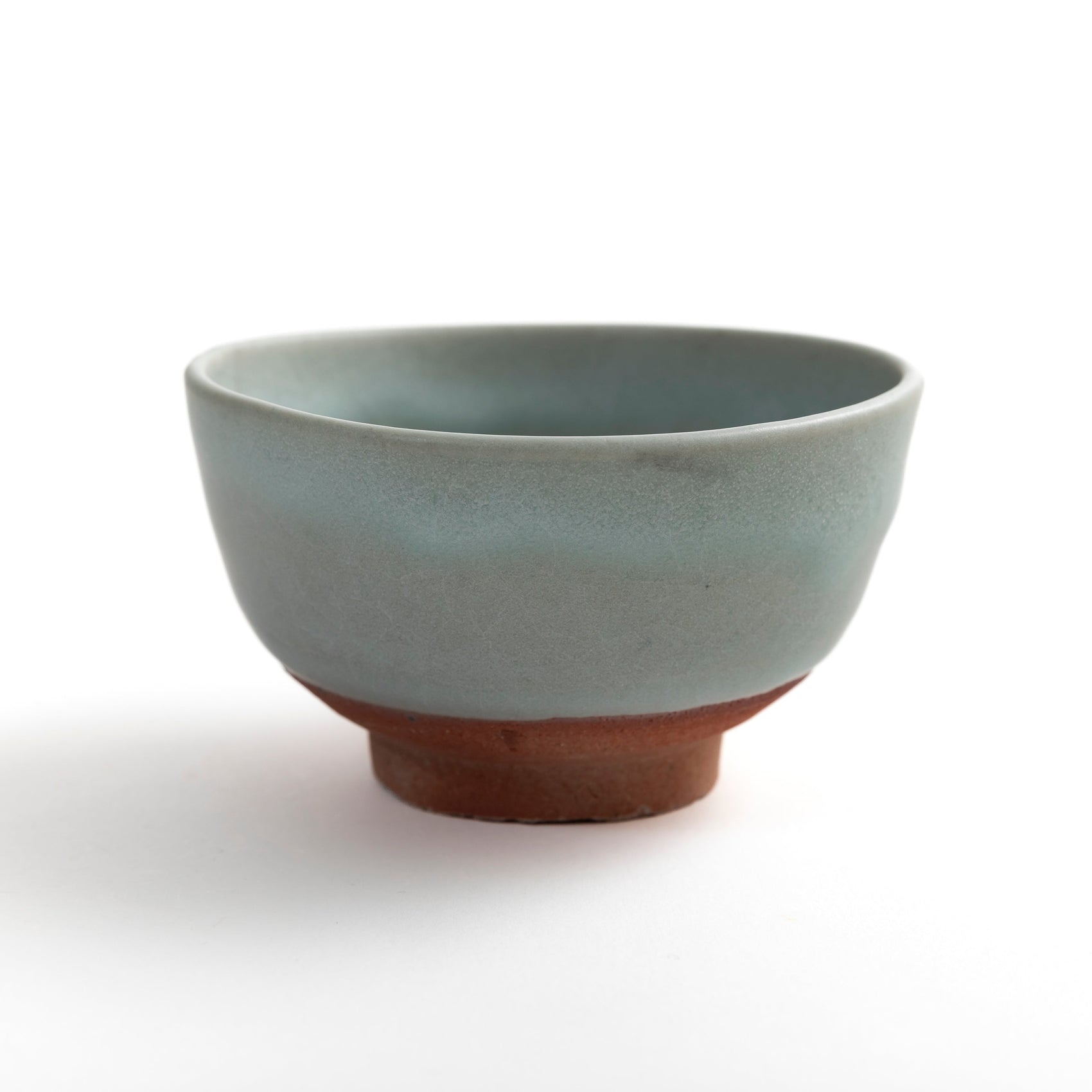 Back view of celadon chawan