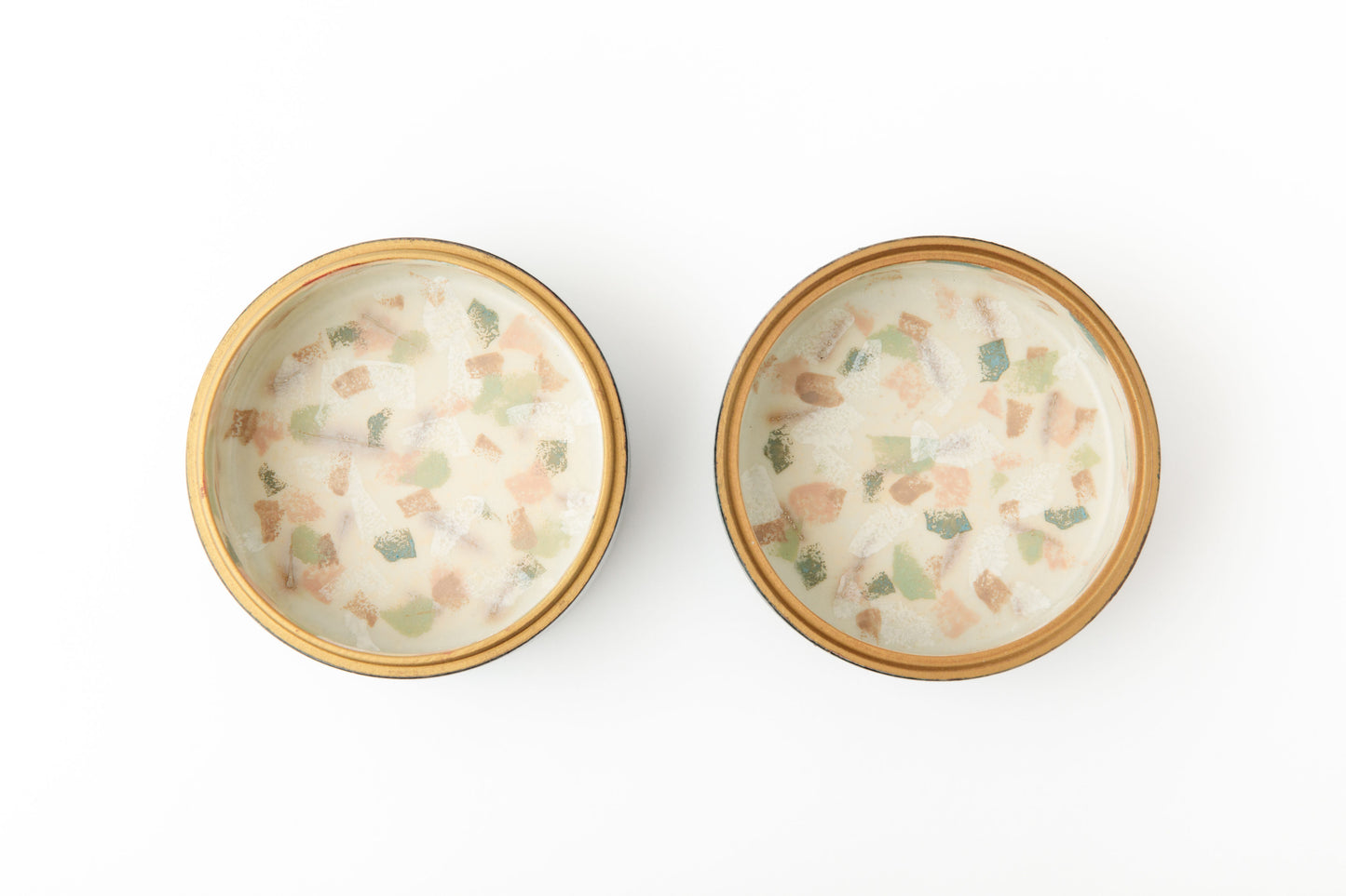 Close-up of glazed interior of Ito Hokuto japanese ceramic box with soft pastel tones | wanova