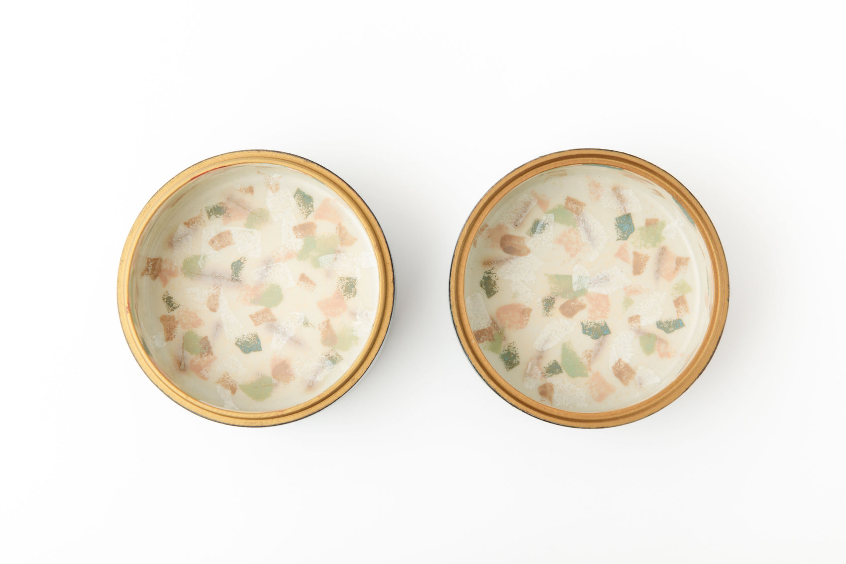 Close-up of glazed interior of Ito Hokuto japanese ceramic box with soft pastel tones | wanova