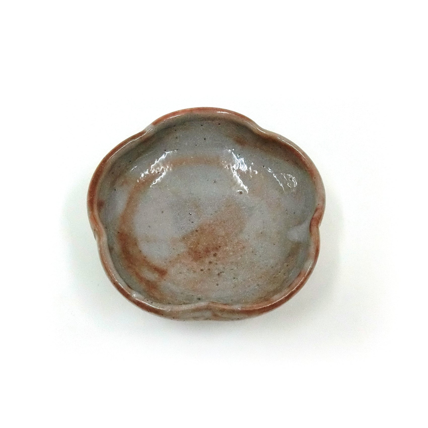Nezumi shino rinka bowl by Mahito Yoshida top view