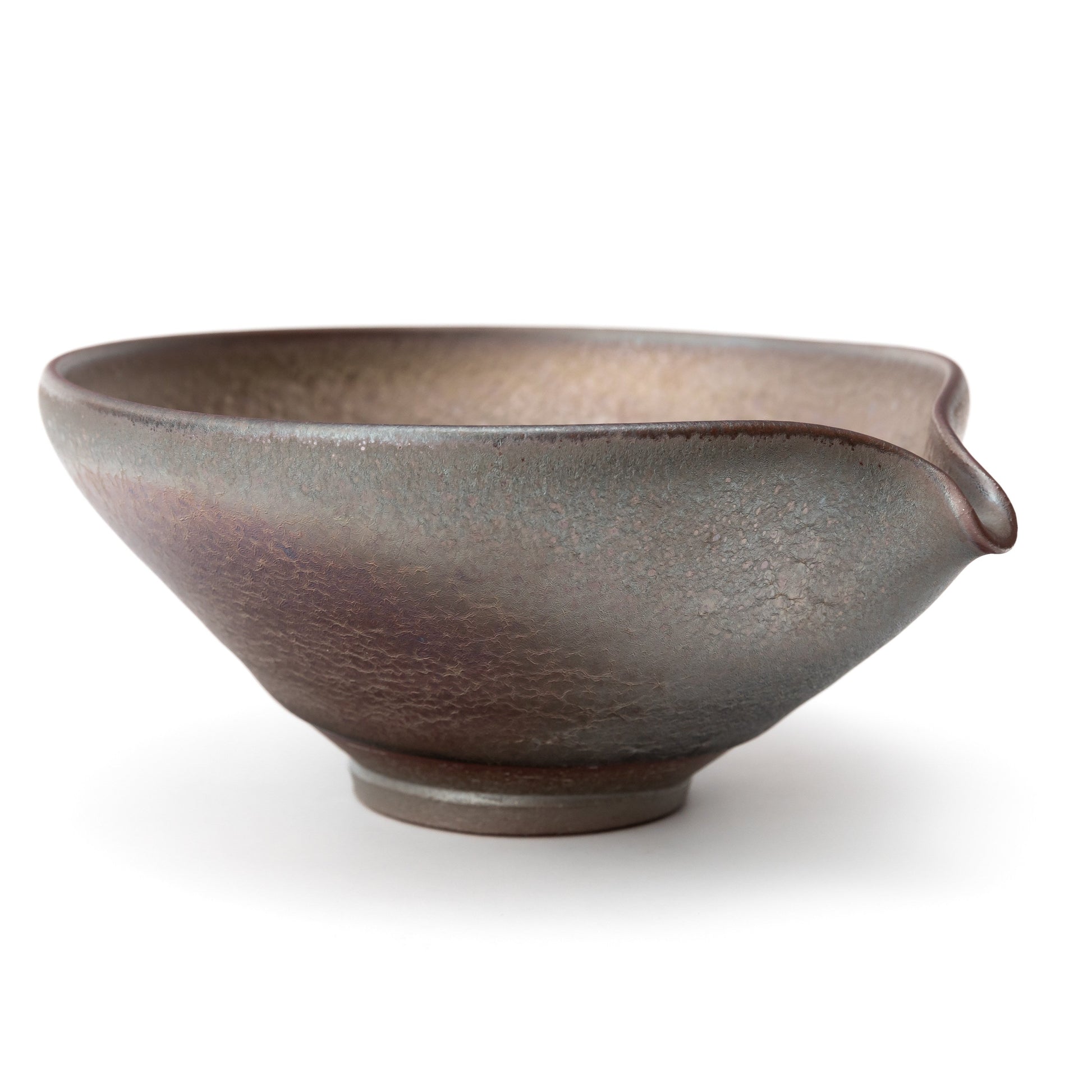 Momogin Tenmoku katakuchi by Nobuyuki Furutani angled view