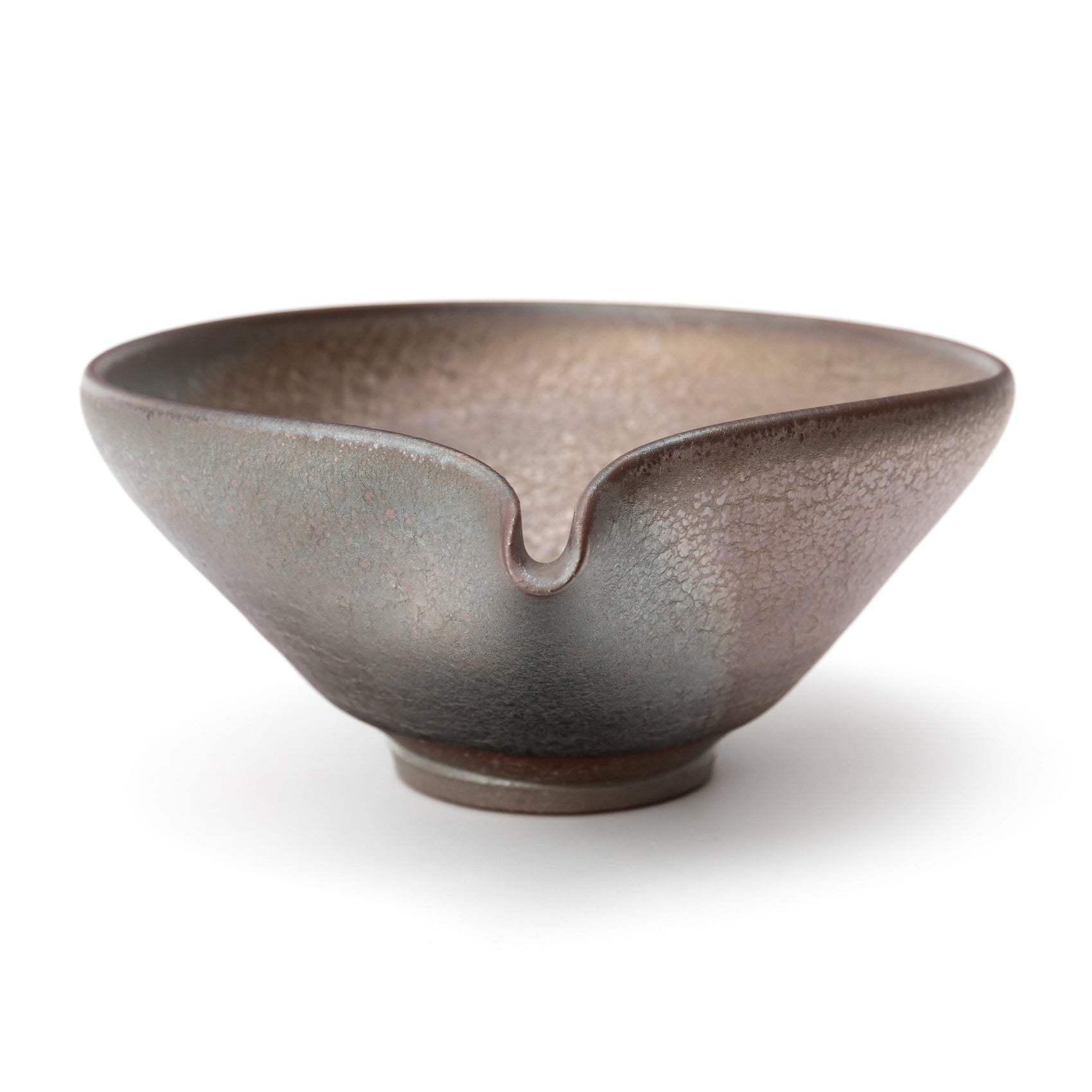 Momogin Tenmoku katakuchi by Nobuyuki Furutani glaze detail