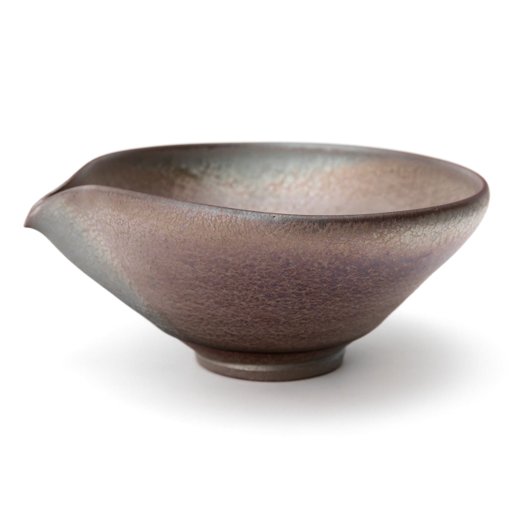 Momogin Tenmoku katakuchi by Nobuyuki Furutani spout detail