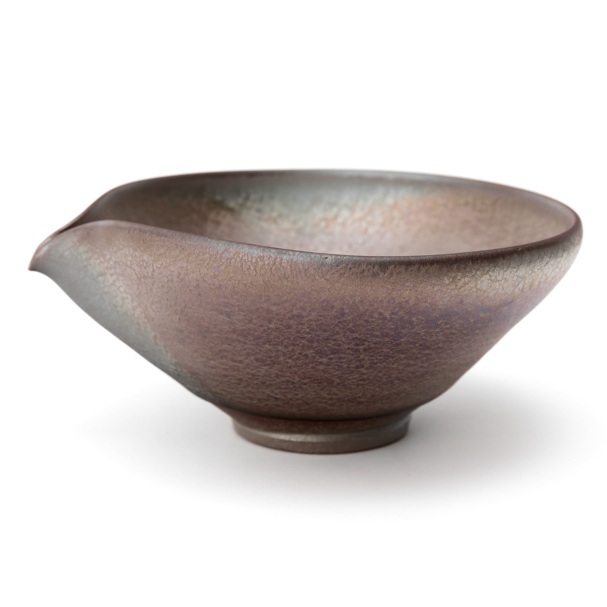 Momogin Tenmoku katakuchi by Nobuyuki Furutani spout detail