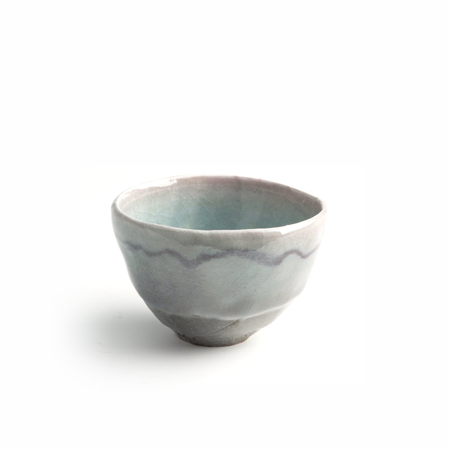 Interior glaze texture of Musubi tea bowl by Yasushi Fujihira