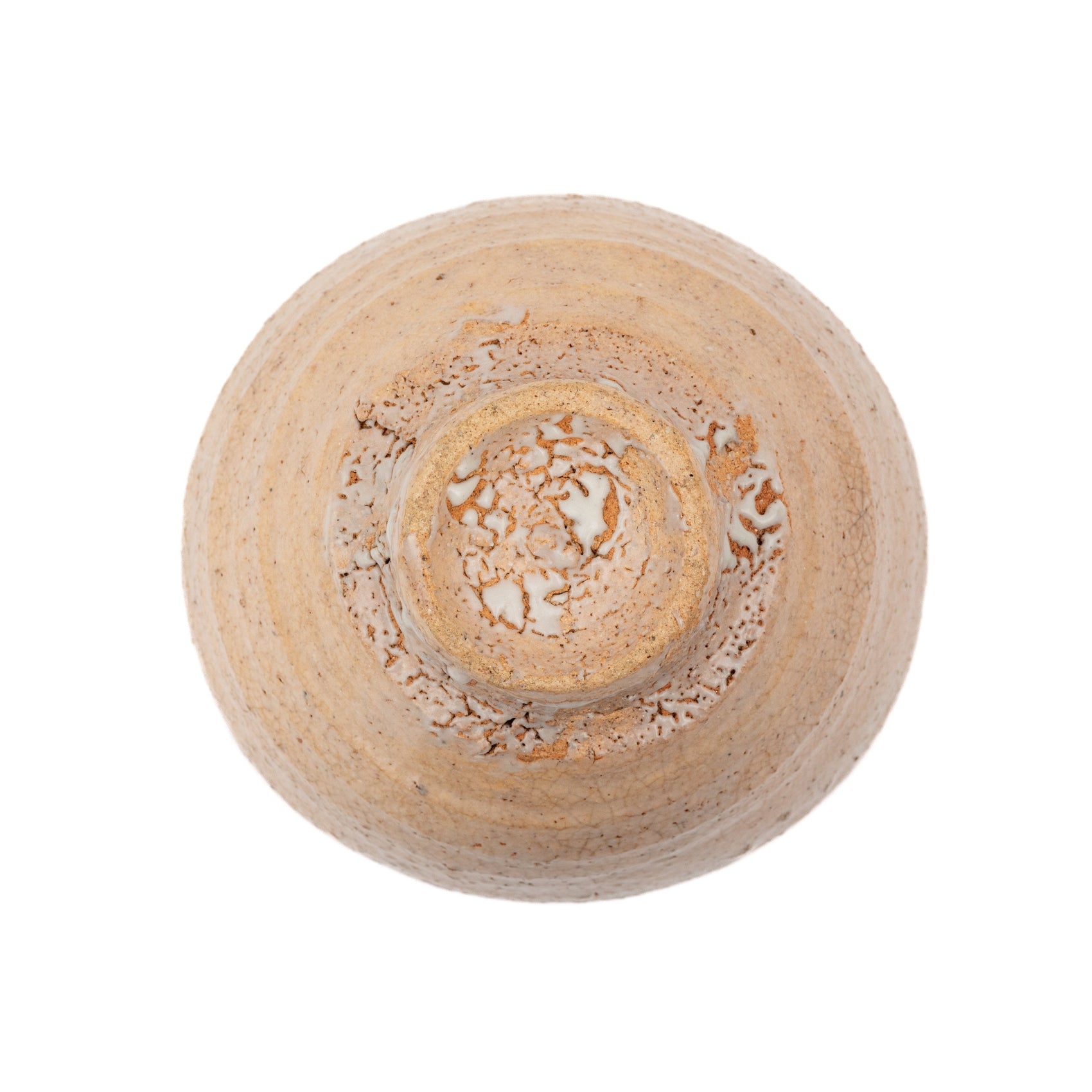 Bottom view of Ido chawan tea bowl by Yui Tsujimura