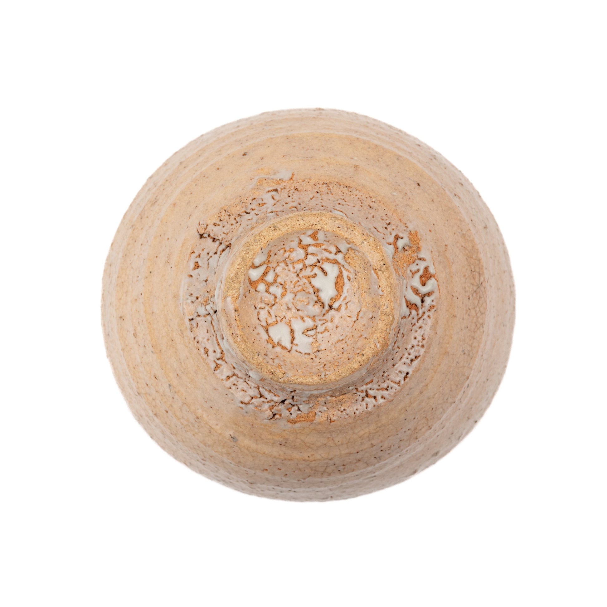 Bottom view of Ido chawan tea bowl by Yui Tsujimura