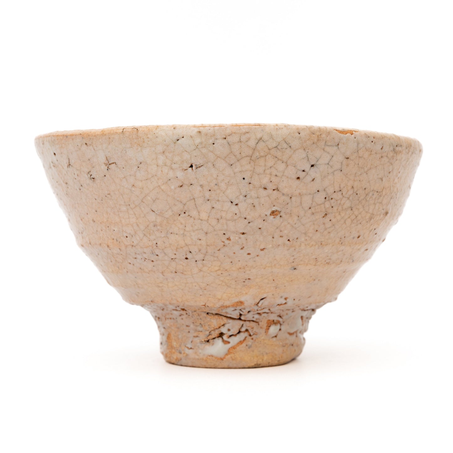 Ido chawan tea bowl glaze crackle detail by Yui Tsujimura